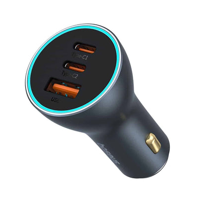 Baseus Golden Contactor Pro Car Charger, 65W, 3A, 1 x USB-A - 2 x USB-C, Gray C00035202841-00