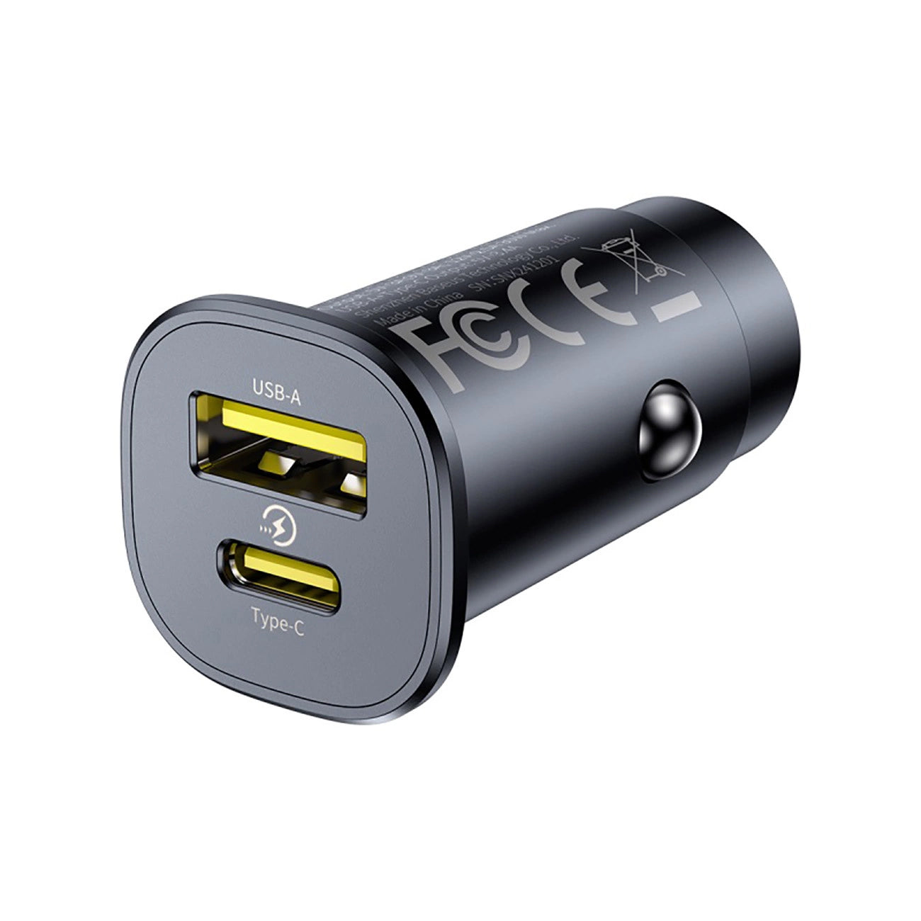 Auto nabíječka Baseus GoTrip, 30W, 3A, 1 x USB-A - 1 x USB-C, Černá