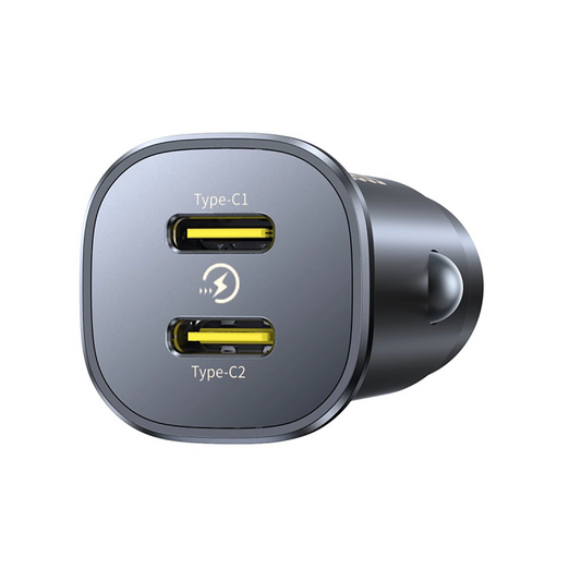 Auto nabíječka Baseus GoTrip, 30W, 3A, 2 x USB-C, Černá