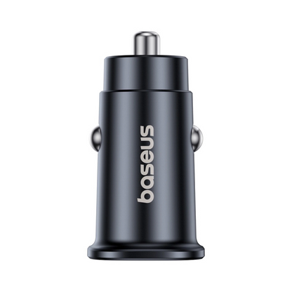 Auto nabíječka Baseus GoTrip, 30W, 3A, 2 x USB-C, Černá