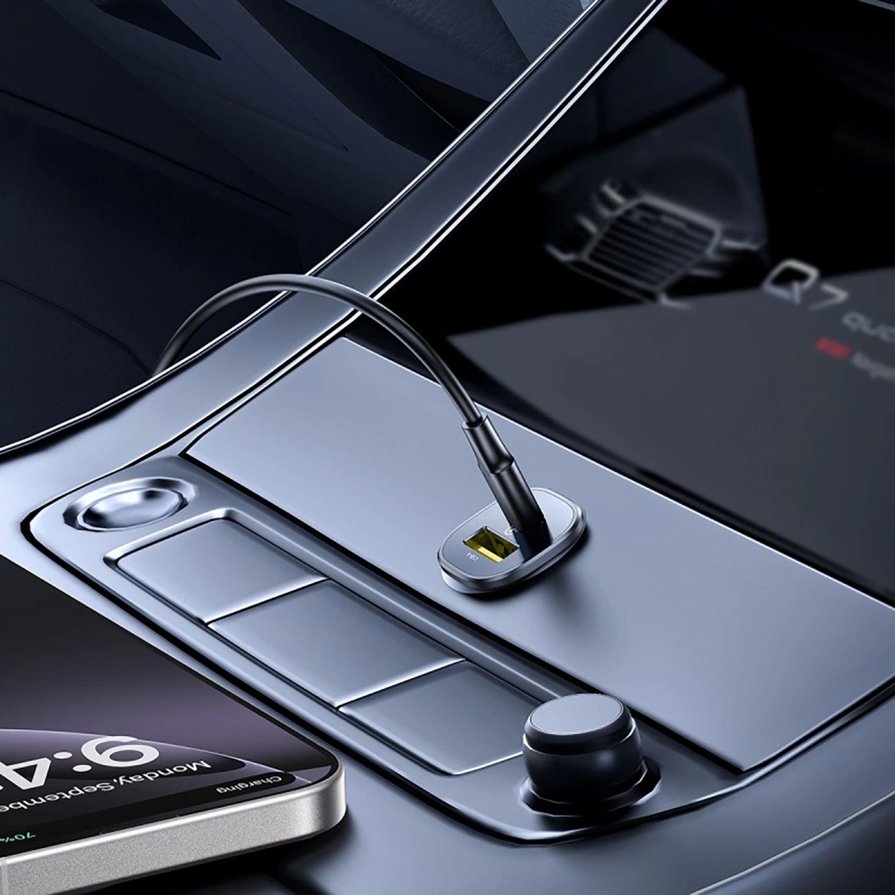 Auto nabíječka Baseus GoTrip, 30W, 3A, 1 x USB-A - 1 x USB-C, Černá