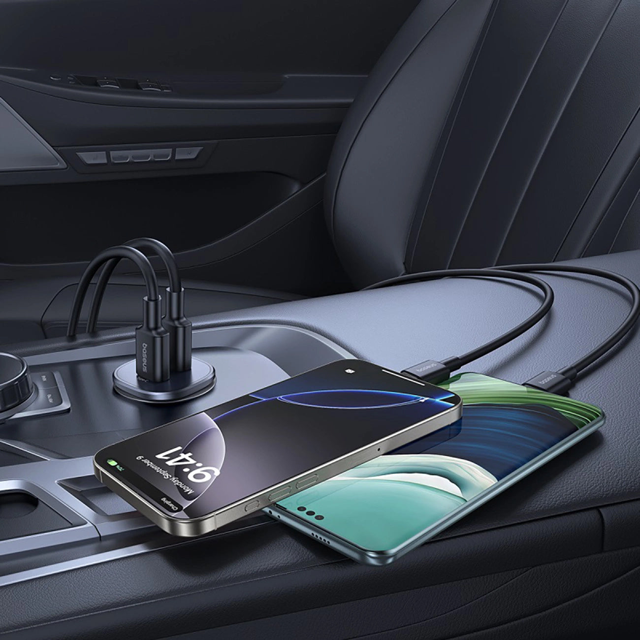 Auto nabíječka Baseus GoTrip, 30W, 3A, 1 x USB-A - 1 x USB-C, Černá