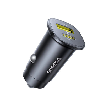 Auto nabíječka Baseus GoTrip, 30W, 3A, 1 x USB-A - 1 x USB-C, Černá