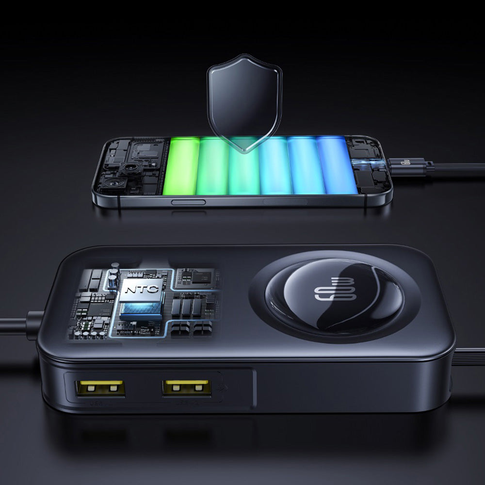 Auto nabíječka Baseus PrimeTrip VW1, 105W, 3A, 3 x USB-A - 2 x USB-C, Černá C00069000121-00