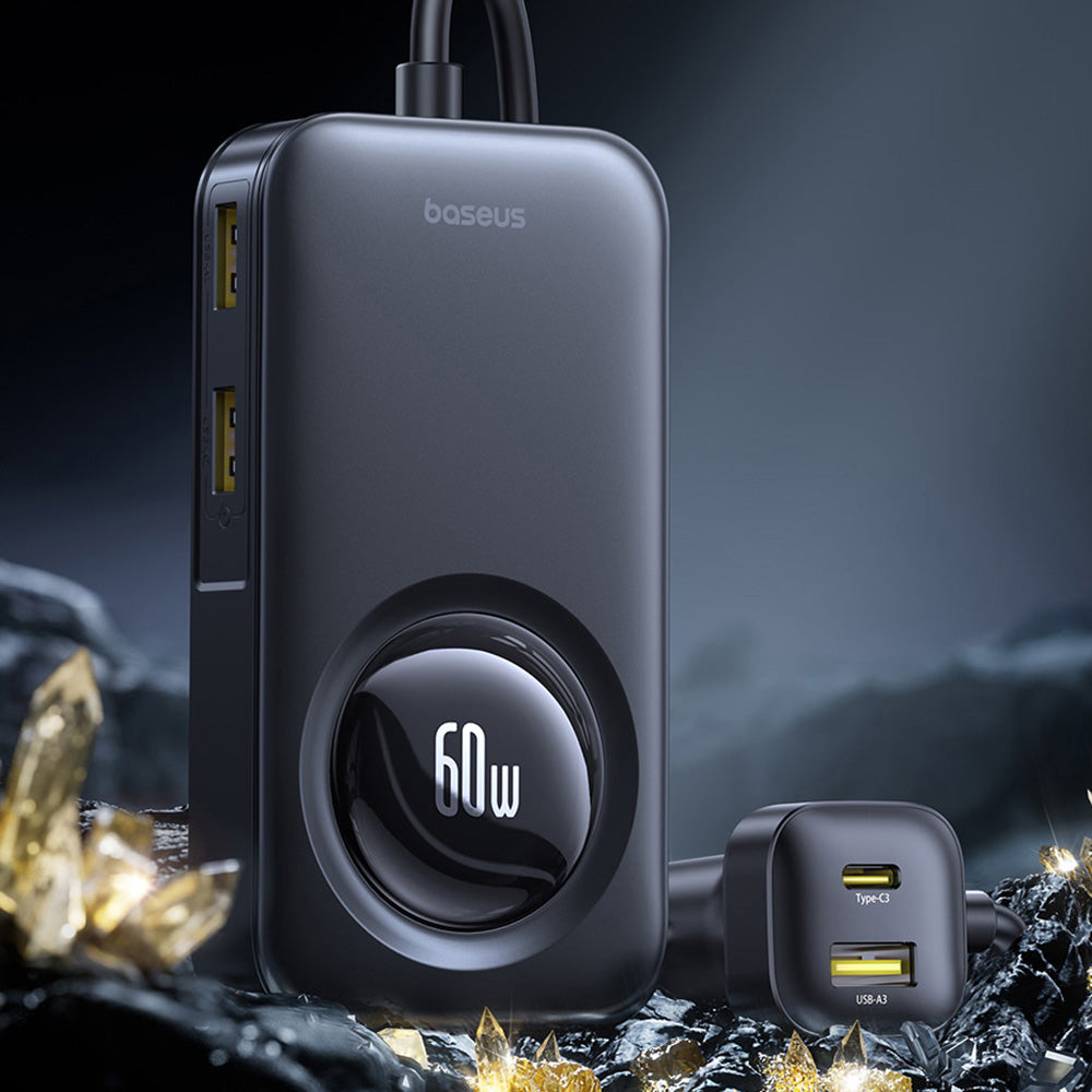 Auto nabíječka Baseus PrimeTrip VW1, 105W, 3A, 3 x USB-A - 2 x USB-C, Černá C00069000121-00