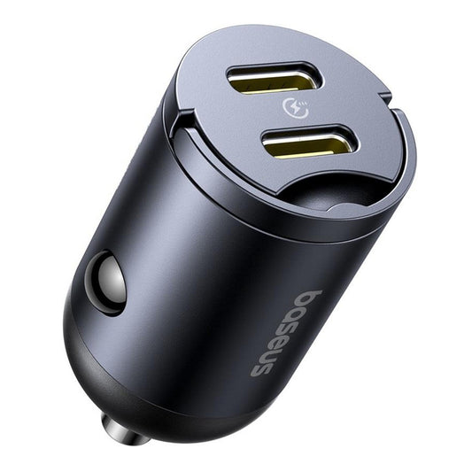 Autonabíječka Baseus Tiny Star, 30W, 3A, 2 x USB-C, Černá C00035001121-03