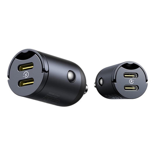 Autonabíječka Baseus Tiny Star, 30W, 3A, 2 x USB-C, Černá C00035001121-03