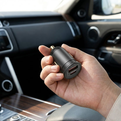 Auto nabíječka Blueo, 35W, 3A, 1 x USB-A - 1 x USB-C, Šedá