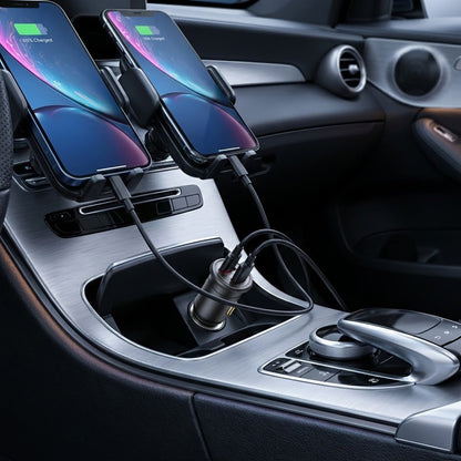 Auto nabíječka Blueo, 35W, 3A, 1 x USB-A - 1 x USB-C, Šedá