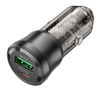 Auto nabíječka Borofone BZ25 Journey, 38W, 3A, 1 x USB-A - 1 x USB-C, Černá