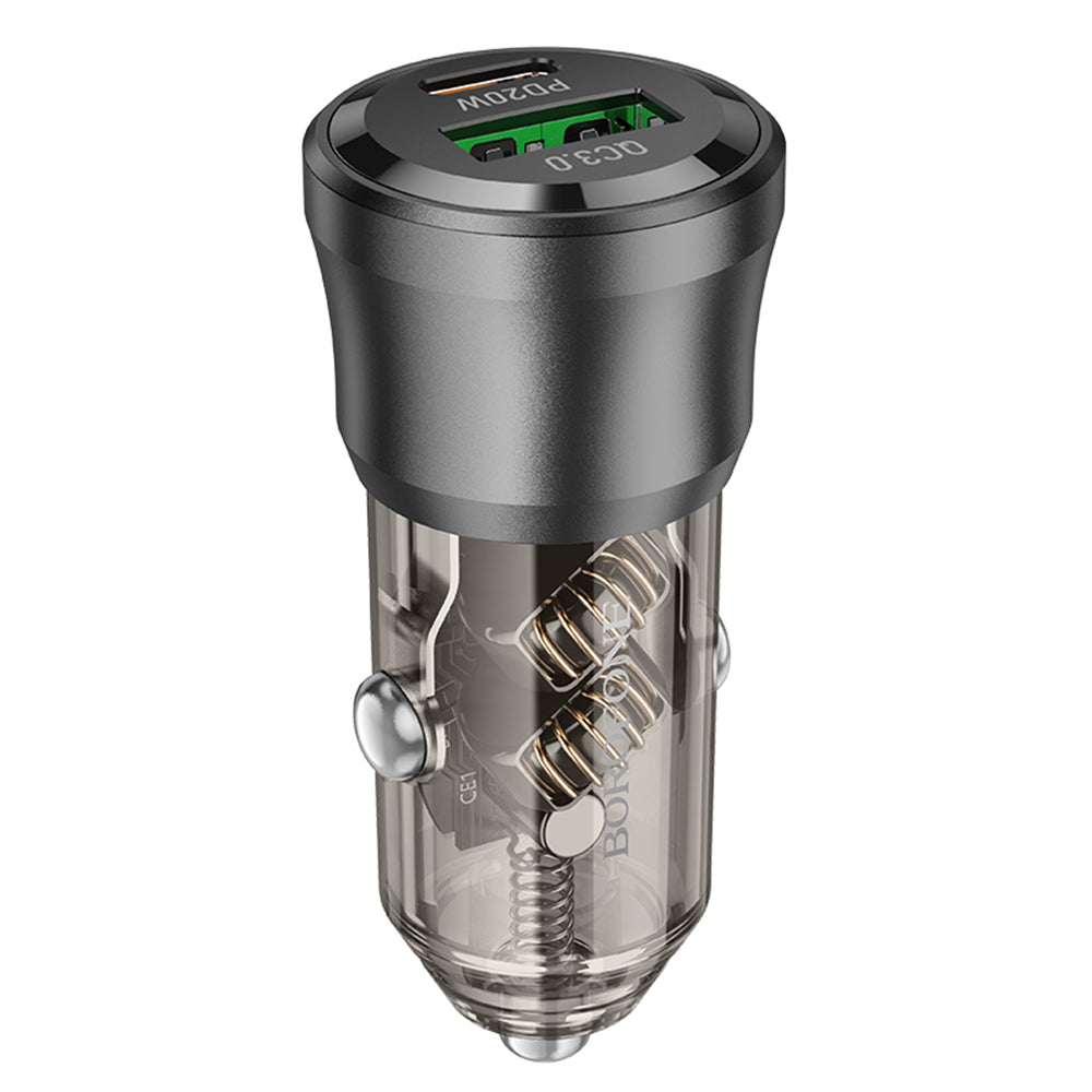 Auto nabíječka Borofone BZ25 Journey, 38W, 3A, 1 x USB-A - 1 x USB-C, Černá