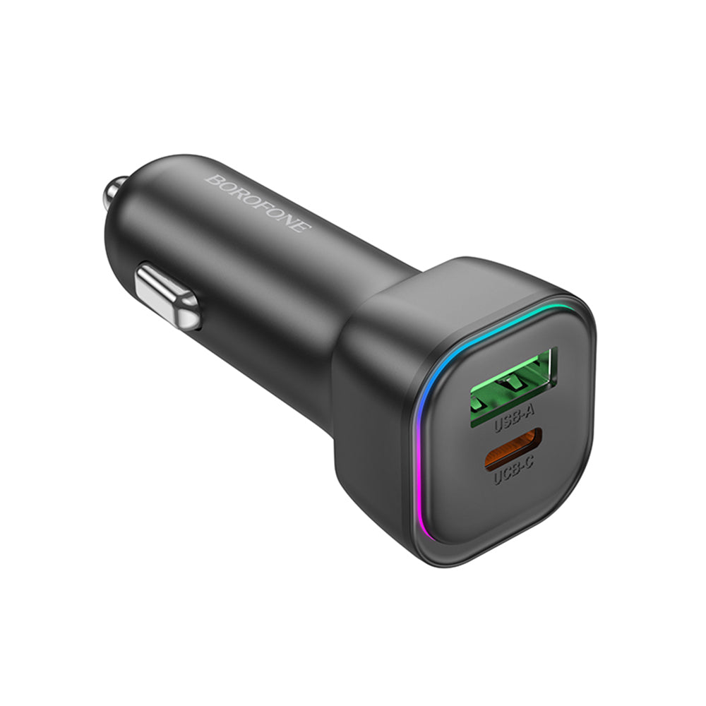 Auto nabíječka Borofone BZ28A Trophie, 30W, 3A, 1 x USB-A - 1 x USB-C, Černá