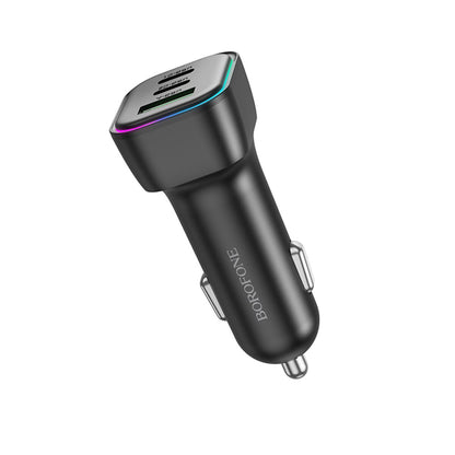Auto nabíječka Borofone BZ28C Trophie, 60W, 3A, 1 x USB-A, 2 x USB-C, Černá