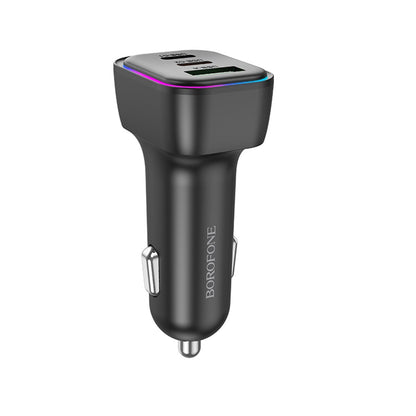 Auto nabíječka Borofone BZ28C Trophie, 60W, 3A, 1 x USB-A, 2 x USB-C, Černá