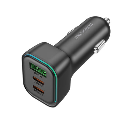 Auto nabíječka Borofone BZ28C Trophie, 60W, 3A, 1 x USB-A, 2 x USB-C, Černá