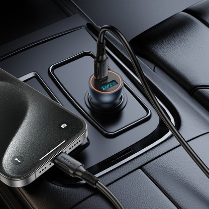 Auto nabíječka Borofone BZ32A Fresh, 30W, 3A, 1 x USB-A - 1 x USB-C, Šedá