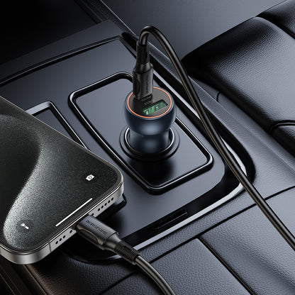 Auto nabíječka Borofone BZ32B Fresh, 48W, 3A, 1 x USB-A - 1 x USB-C, Šedá