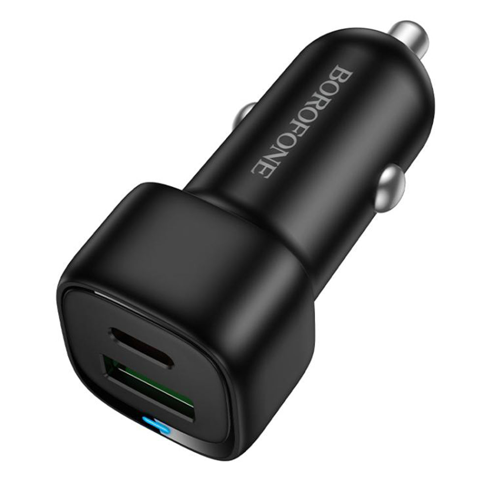 Auto nabíječka Borofone BZ34B Cloud, 38W, 3A, 1 x USB-A - 1 x USB-C, Černá