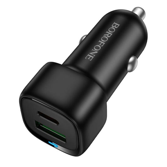 Auto nabíječka Borofone BZ34B Cloud, 38W, 3A, 1 x USB-A - 1 x USB-C, Černá