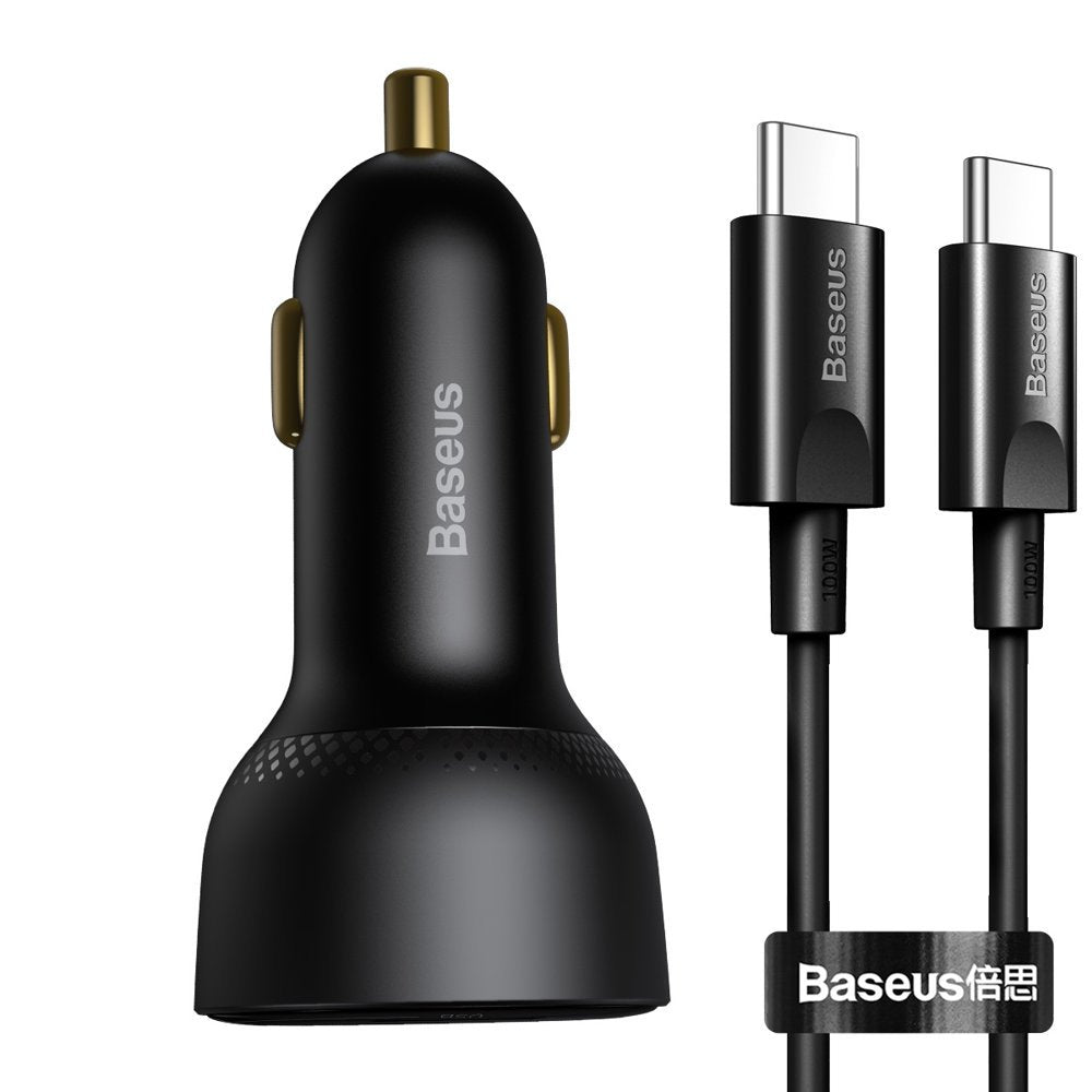 Auto nabíječka s kabelem USB-C Baseus Superme, 100W, 5A, 1 x USB-A - 1 x USB-C, Černá TZCCZX-01