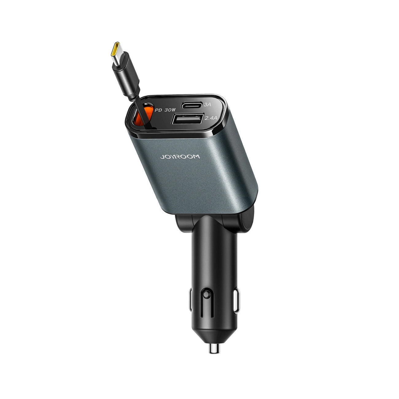 Autonabíječka s kabelem USB-C Joyroom JR-CCL07, 30W, 3A, 1 x USB-A - 1 x USB-C, šedá