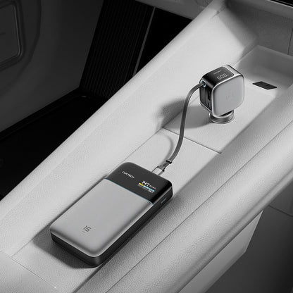Auto nabíječka s USB-C kabelem Cuktech CC903P Display, 100W, 5A, 1 x USB-A - 1 x USB-C, šedá