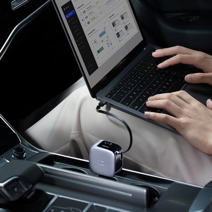Auto nabíječka s USB-C kabelem Cuktech CC903P Display, 100W, 5A, 1 x USB-A - 1 x USB-C, šedá