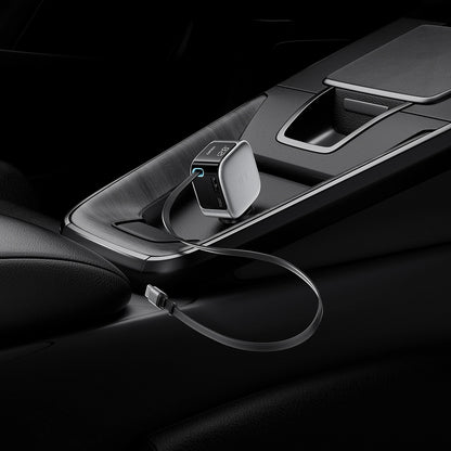 Auto nabíječka s USB-C kabelem Cuktech CC903P Display, 100W, 5A, 1 x USB-A - 1 x USB-C, šedá