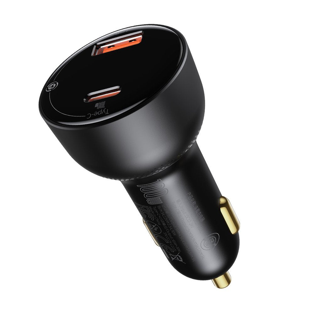 Auto nabíječka s kabelem USB-C Baseus Superme, 100W, 5A, 1 x USB-A - 1 x USB-C, Černá TZCCZX-01