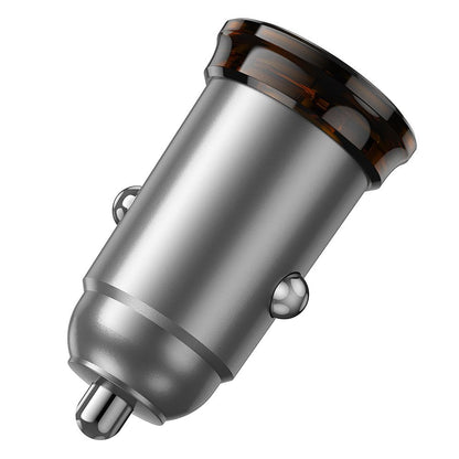 Auto nabíječka s kabelem Lightning HOCO NZ16A, 43W, 3A, 1 x USB-A - 1 x USB-C, šedá