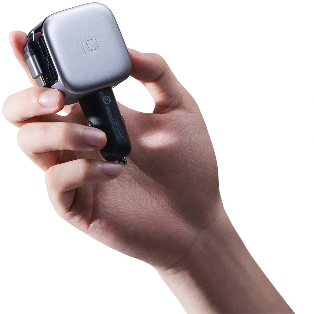 Auto nabíječka s USB-C kabelem Cuktech CC903P Display, 100W, 5A, 1 x USB-A - 1 x USB-C, šedá