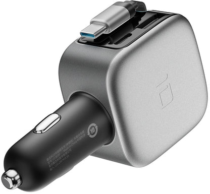 Auto nabíječka s USB-C kabelem Cuktech CC903P Display, 100W, 5A, 1 x USB-A - 1 x USB-C, šedá