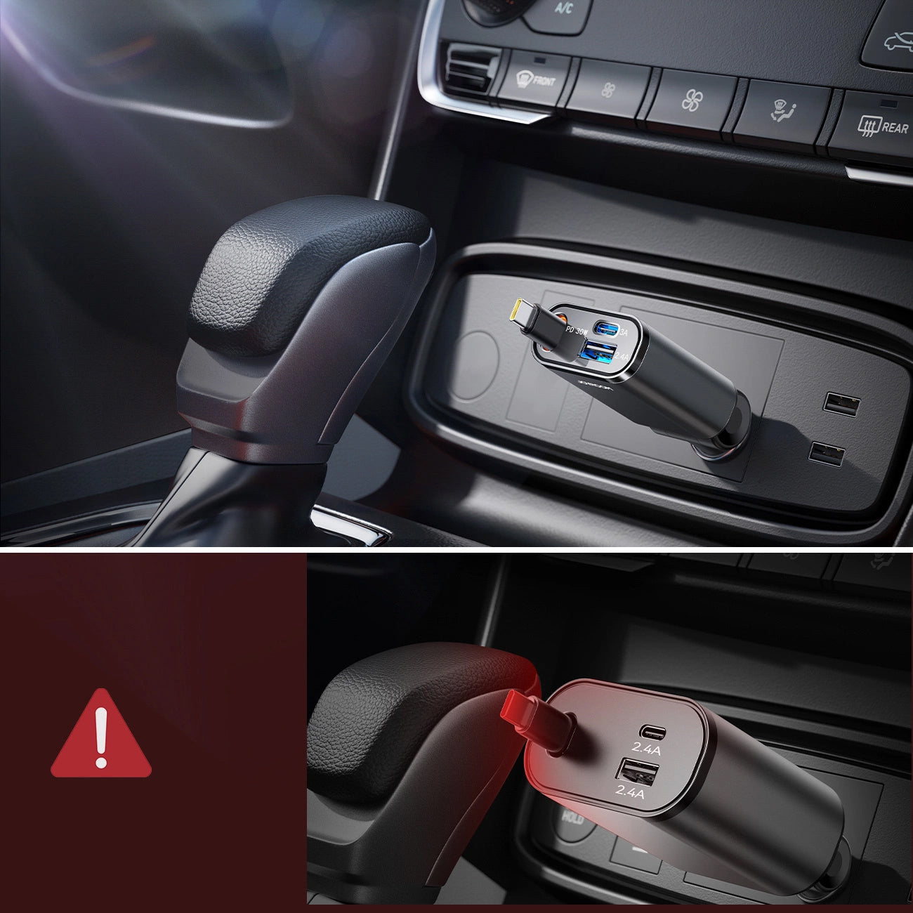 Autonabíječka s kabelem USB-C Joyroom JR-CCL07, 30W, 3A, 1 x USB-A - 1 x USB-C, šedá
