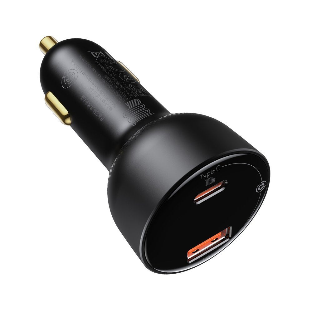 Auto nabíječka s kabelem USB-C Baseus Superme, 100W, 5A, 1 x USB-A - 1 x USB-C, Černá TZCCZX-01
