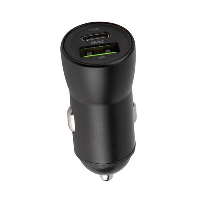 Auto nabíječka s kabelem Lightning MaXlife MXCC-04, 20W, 3A, 1 x USB-A - 1 x USB-C, Černá