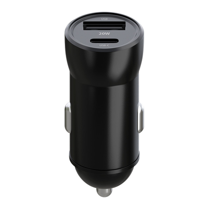 Auto nabíječka s kabelem Lightning MaXlife MXCC-04, 20W, 3A, 1 x USB-A - 1 x USB-C, Černá