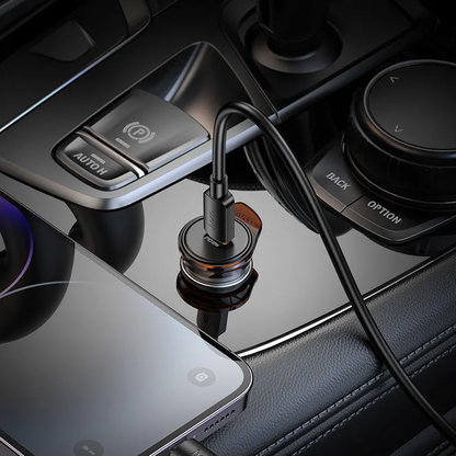 Auto nabíječka s kabelem Lightning HOCO NZ16, 30W, 3A, 1 x USB-C, Šedá