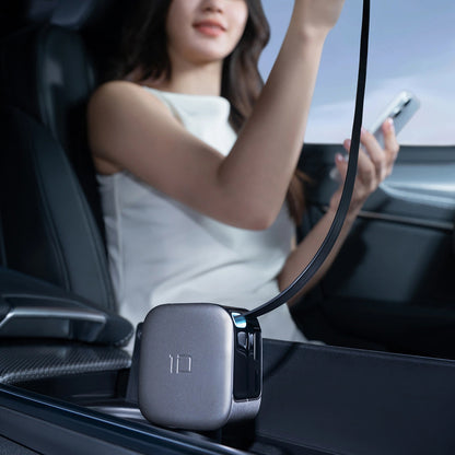 Auto nabíječka s USB-C kabelem Cuktech CC903P Display, 100W, 5A, 1 x USB-A - 1 x USB-C, šedá