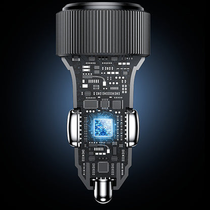 Car Charger with Lightning Cable Yesido Y60, 38W, 3A, 1 x USB-A - 2 x USB-C, Black