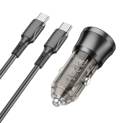 Auto nabíječka s USB-C kabelem Borofone BZ25 Journey, 38W, 3A, 1 x USB-A - 1 x USB-C, Černá