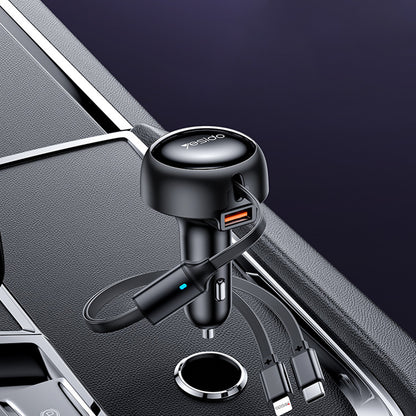 Auto nabíječka s kabelem USB-C / Lightning Yesido Y61, 53W, 3A, 1 x USB-A, Černá