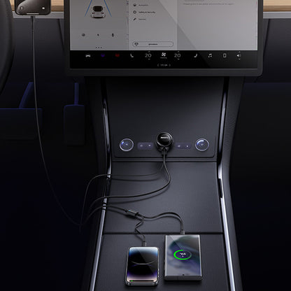 Auto nabíječka s kabelem USB-C / Lightning Yesido Y61, 53W, 3A, 1 x USB-A, Černá