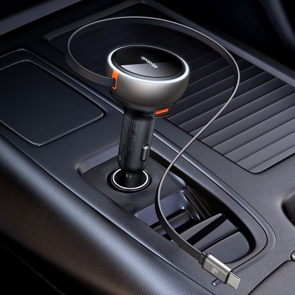 Auto nabíječka s kabelem USB-C McDodo CC-4850, 80W, 3A, 1 x USB-A - 1 x USB-C, Černá