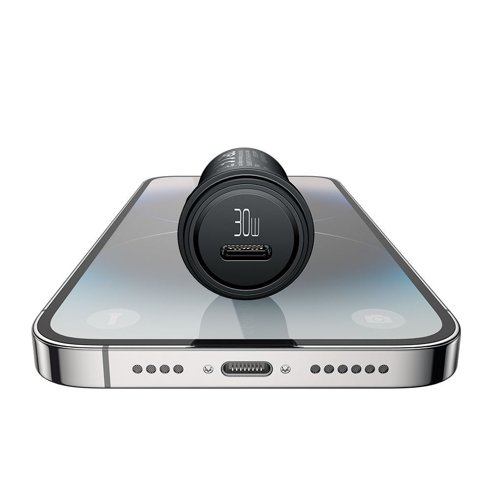 McDodo CC-7493 Obsidian Car Charger with USB-C Cable, 30W, 3A, 1 x USB-C, Black