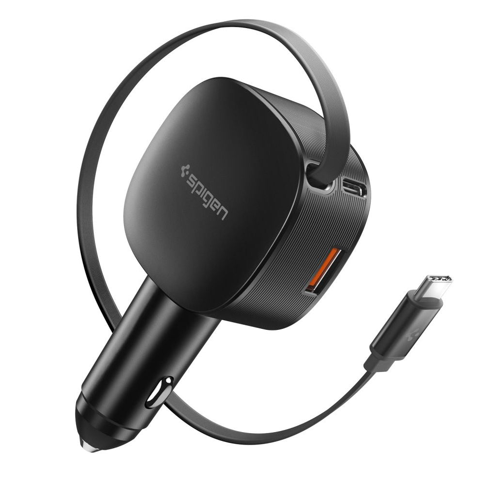 Auto nabíječka s USB-C kabelem Spigen EV603BT Essential, 60W, 3A, 1 x USB-A - 1 x USB-C, černá