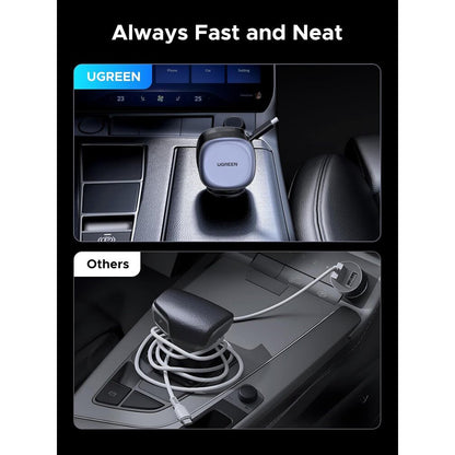 Auto nabíječka s USB-C kabelem UGREEN EC601, 75W, 3A, 1 x USB-A - 1 x USB-C, šedá