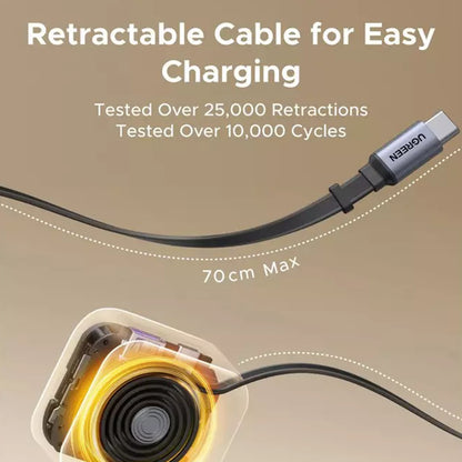 Auto nabíječka s USB-C kabelem UGREEN EC603, 90W, 3A, 1 x USB-A - 1 x USB-C, šedá