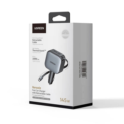 Autonabíječka s kabelem USB-C UGREEN EC604 (55910B) Nexode, 145W, 1 x USB-A - 2 x USB-C, Černá