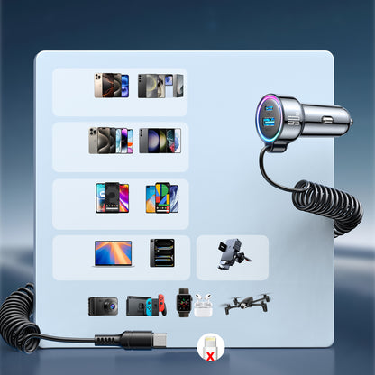Auto nabíječka s kabelem USB-C Joyroom JR-CL07, 90W, 3A, 1 x USB-A - 1 x USB-C, Černá