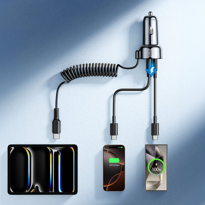 Auto nabíječka s kabelem USB-C Joyroom JR-CL07, 90W, 3A, 1 x USB-A - 1 x USB-C, Černá